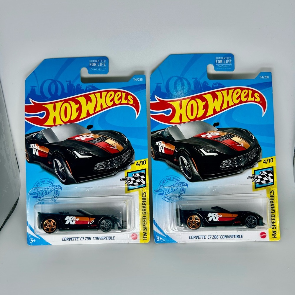 Hot Wheels Corvette Lot Of 2x - Corvette C7 Z06 Convertible 9/10 NEW 2018 5/365